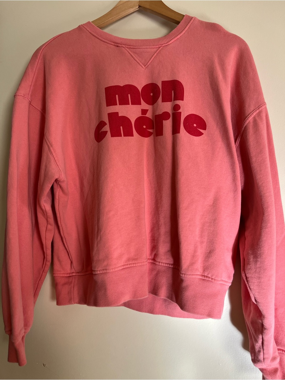 Universal Thread Pink Sweatshirt with Red 'mon chérie' Graphic
